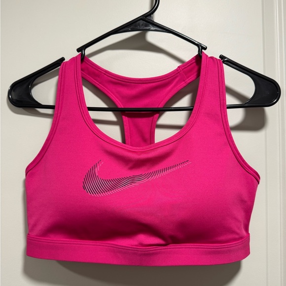 Nike PADDED Women's Dri-Fit Medium Support Pink Sports Bra - Picture 4 of 10